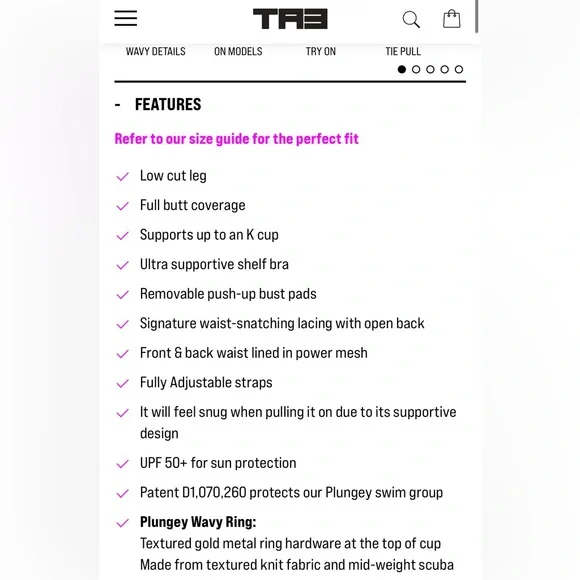 TA3 Plungey Lavender One Piece S - Picture 3 of 7